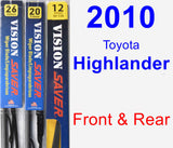 Front & Rear Wiper Blade Pack for 2010 Toyota Highlander - Vision Saver