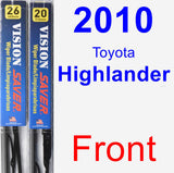 Front Wiper Blade Pack for 2010 Toyota Highlander - Vision Saver