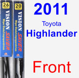 Front Wiper Blade Pack for 2011 Toyota Highlander - Vision Saver