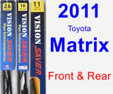 Front & Rear Wiper Blade Pack for 2011 Toyota Matrix - Vision Saver