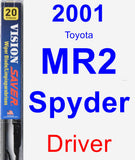 Driver Wiper Blade for 2001 Toyota MR2 Spyder - Vision Saver