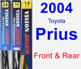 Front & Rear Wiper Blade Pack for 2004 Toyota Prius - Vision Saver