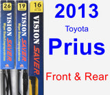 Front & Rear Wiper Blade Pack for 2013 Toyota Prius - Vision Saver