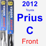 Front Wiper Blade Pack for 2012 Toyota Prius C - Vision Saver