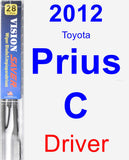Driver Wiper Blade for 2012 Toyota Prius C - Vision Saver