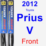 Front Wiper Blade Pack for 2012 Toyota Prius V - Vision Saver