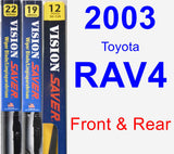 Front & Rear Wiper Blade Pack for 2003 Toyota RAV4 - Vision Saver