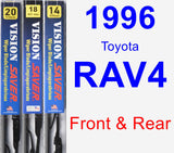 Front & Rear Wiper Blade Pack for 1996 Toyota RAV4 - Vision Saver