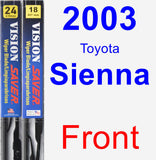 Front Wiper Blade Pack for 2003 Toyota Sienna - Vision Saver