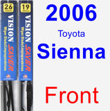 Front Wiper Blade Pack for 2006 Toyota Sienna - Vision Saver