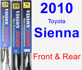 Front & Rear Wiper Blade Pack for 2010 Toyota Sienna - Vision Saver