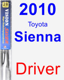 Driver Wiper Blade for 2010 Toyota Sienna - Vision Saver