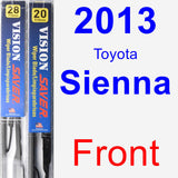 Front Wiper Blade Pack for 2013 Toyota Sienna - Vision Saver