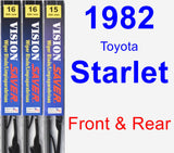 Front & Rear Wiper Blade Pack for 1982 Toyota Starlet - Vision Saver