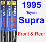 Front & Rear Wiper Blade Pack for 1995 Toyota Supra - Vision Saver