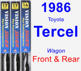 Front & Rear Wiper Blade Pack for 1986 Toyota Tercel - Vision Saver