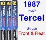 Front & Rear Wiper Blade Pack for 1987 Toyota Tercel - Vision Saver