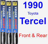 Front & Rear Wiper Blade Pack for 1990 Toyota Tercel - Vision Saver