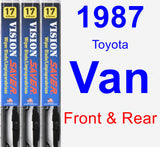 Front & Rear Wiper Blade Pack for 1987 Toyota Van - Vision Saver