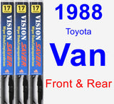 Front & Rear Wiper Blade Pack for 1988 Toyota Van - Vision Saver