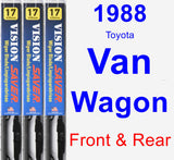 Front & Rear Wiper Blade Pack for 1988 Toyota Van Wagon - Vision Saver