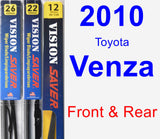Front & Rear Wiper Blade Pack for 2010 Toyota Venza - Vision Saver