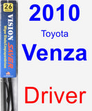 Driver Wiper Blade for 2010 Toyota Venza - Vision Saver