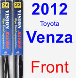 Front Wiper Blade Pack for 2012 Toyota Venza - Vision Saver