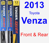 Front & Rear Wiper Blade Pack for 2013 Toyota Venza - Vision Saver