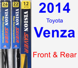 Front & Rear Wiper Blade Pack for 2014 Toyota Venza - Vision Saver
