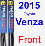 Front Wiper Blade Pack for 2015 Toyota Venza - Vision Saver