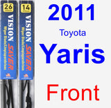 Front Wiper Blade Pack for 2011 Toyota Yaris - Vision Saver