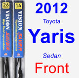 Front Wiper Blade Pack for 2012 Toyota Yaris - Vision Saver