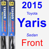 Front Wiper Blade Pack for 2015 Toyota Yaris - Vision Saver