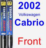 Front Wiper Blade Pack for 2002 Volkswagen Cabrio - Vision Saver