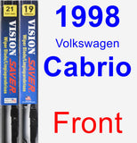 Front Wiper Blade Pack for 1998 Volkswagen Cabrio - Vision Saver