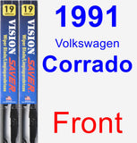 Front Wiper Blade Pack for 1991 Volkswagen Corrado - Vision Saver