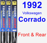 Front & Rear Wiper Blade Pack for 1992 Volkswagen Corrado - Vision Saver