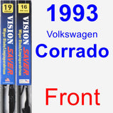 Front Wiper Blade Pack for 1993 Volkswagen Corrado - Vision Saver