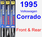 Front & Rear Wiper Blade Pack for 1995 Volkswagen Corrado - Vision Saver