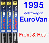 Front & Rear Wiper Blade Pack for 1995 Volkswagen EuroVan - Vision Saver