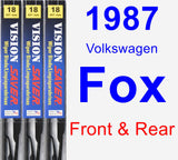 Front & Rear Wiper Blade Pack for 1987 Volkswagen Fox - Vision Saver