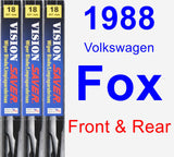 Front & Rear Wiper Blade Pack for 1988 Volkswagen Fox - Vision Saver