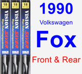 Front & Rear Wiper Blade Pack for 1990 Volkswagen Fox - Vision Saver