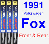 Front & Rear Wiper Blade Pack for 1991 Volkswagen Fox - Vision Saver