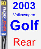 Rear Wiper Blade for 2003 Volkswagen Golf - Vision Saver