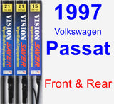 Front & Rear Wiper Blade Pack for 1997 Volkswagen Passat - Vision Saver