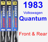 Front & Rear Wiper Blade Pack for 1983 Volkswagen Quantum - Vision Saver