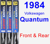 Front & Rear Wiper Blade Pack for 1984 Volkswagen Quantum - Vision Saver