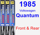 Front & Rear Wiper Blade Pack for 1985 Volkswagen Quantum - Vision Saver